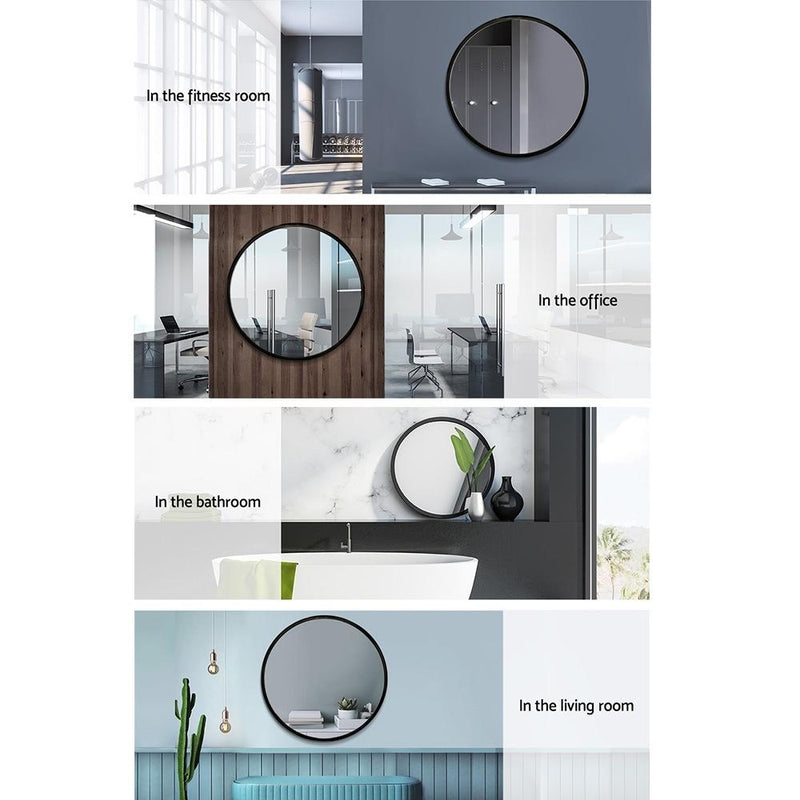Round Wall Mirror 70cm Makeup Bathroom Mirror Frameless - Rivercity House & Home Co. (ABN 18 642 972 209) - Affordable Modern Furniture Australia