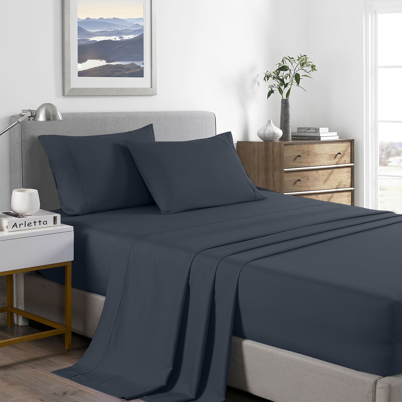 Royal Comfort 2000 Thread Count Bamboo Cooling Sheet Set Ultra Soft Bedding - Queen - Charcoal - Home & Garden > Bedding - Rivercity House & Home Co. (ABN 18 642 972 209) - Affordable Modern Furniture Australia