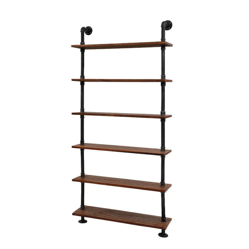 Rustic Industrial 6 Level Pipe Shelf - Rivercity House & Home Co. (ABN 18 642 972 209) - Affordable Modern Furniture Australia