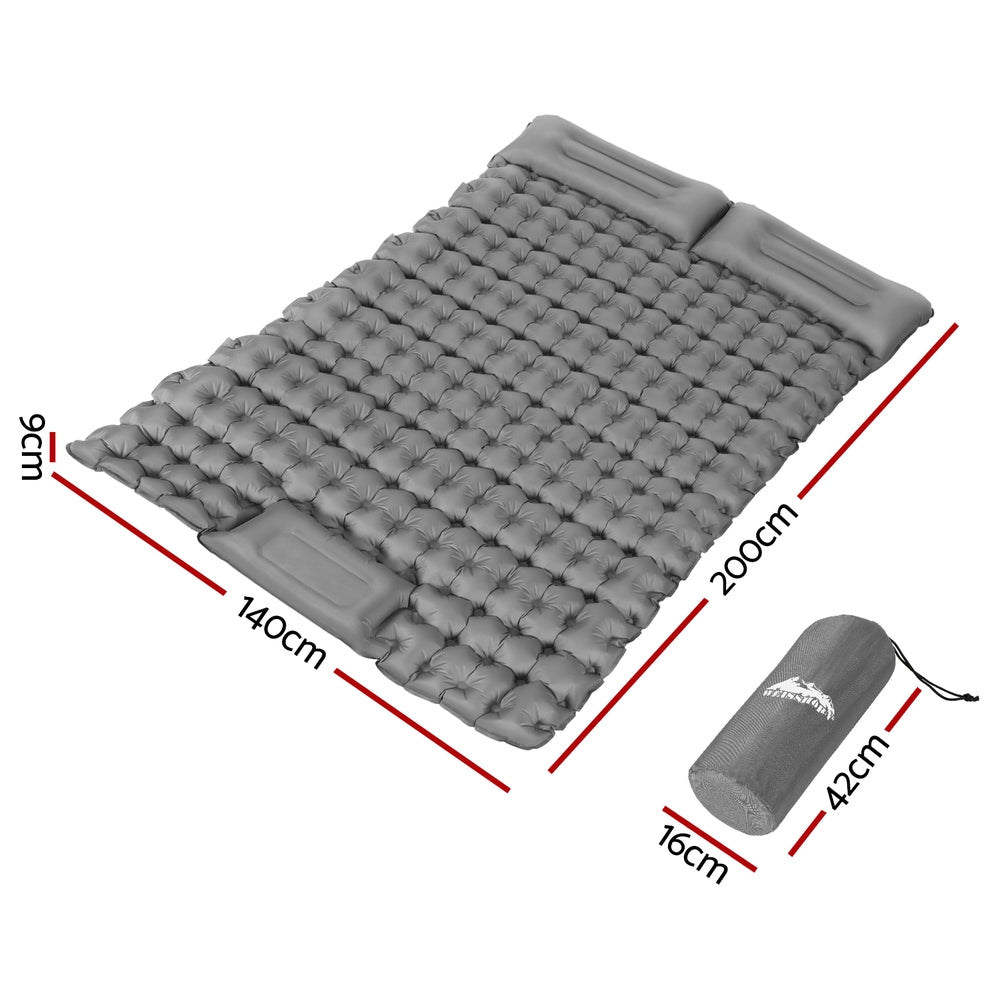 Self Inflating Mattress Camping Sleeping Mat Air Bed Double Pillow Bag - Home & Garden > Inflatable Mattress - Rivercity House & Home Co. (ABN 18 642 972 209) - Affordable Modern Furniture Australia