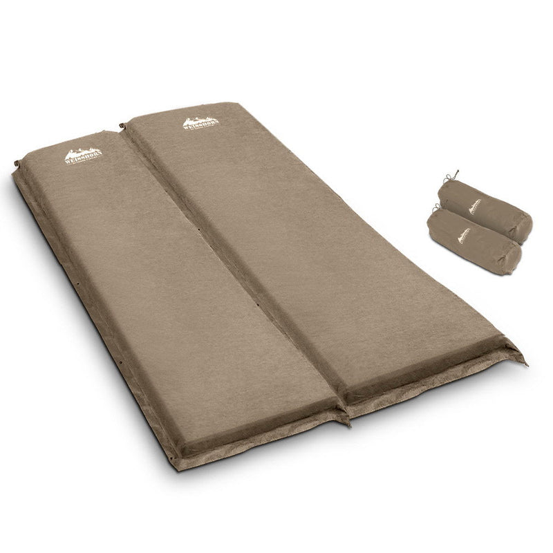 Self Inflating Mattress Camping Sleeping Mat Air Bed Pad Double Coffee 10CM Thick - Outdoor > Camping - Rivercity House & Home Co. (ABN 18 642 972 209) - Affordable Modern Furniture Australia