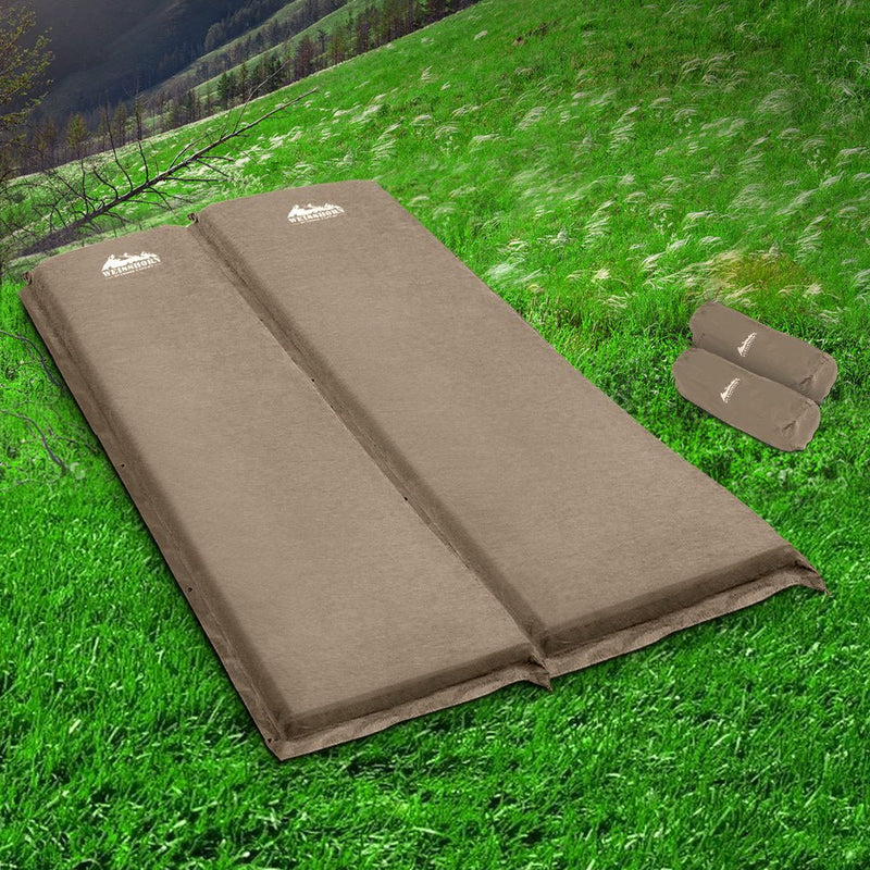 Self Inflating Mattress Camping Sleeping Mat Air Bed Pad Double Coffee 10CM Thick - Outdoor > Camping - Rivercity House & Home Co. (ABN 18 642 972 209) - Affordable Modern Furniture Australia