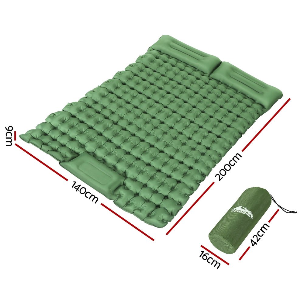 Self Inflating Mattress Camping Sleeping Mat Air Bed Pad Double Pillow - Home & Garden > Inflatable Mattress - Rivercity House & Home Co. (ABN 18 642 972 209) - Affordable Modern Furniture Australia