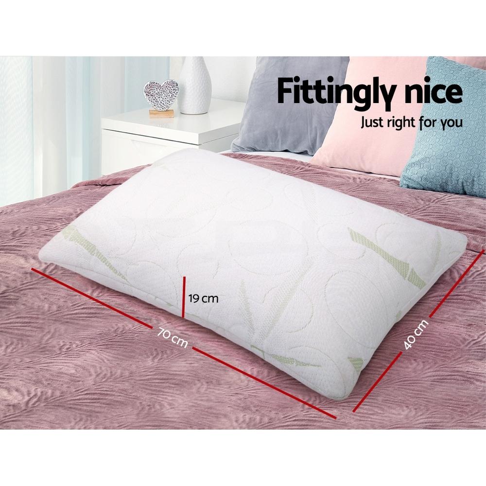 Set of 2 Bamboo Pillows with Memory Foam - Rivercity House & Home Co. (ABN 18 642 972 209) - Affordable Modern Furniture Australia