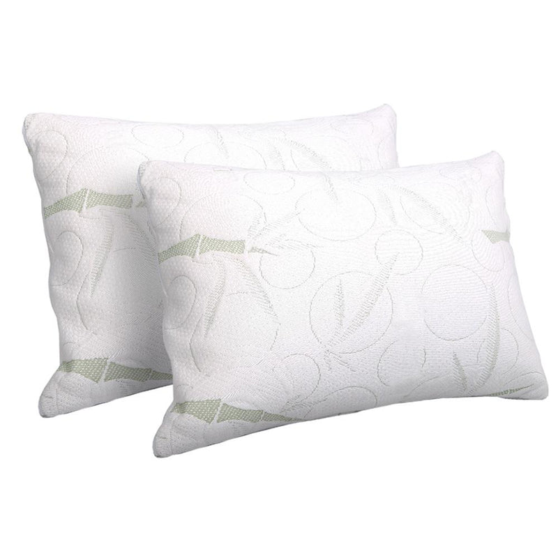 Set of 2 Bamboo Pillows with Memory Foam - Rivercity House & Home Co. (ABN 18 642 972 209) - Affordable Modern Furniture Australia