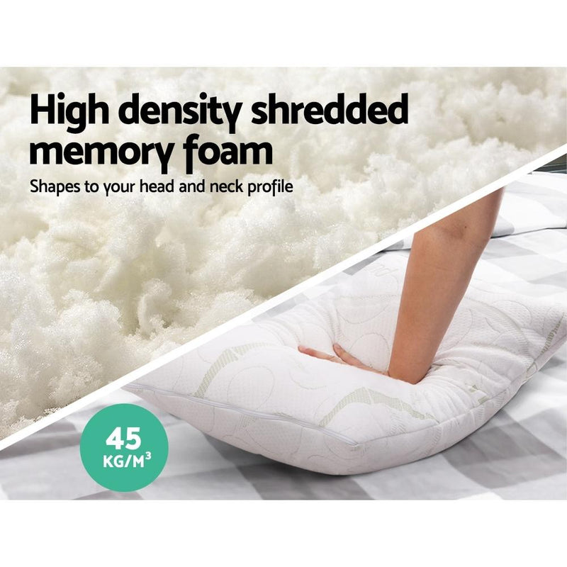 Set of 2 Bamboo Pillows with Memory Foam - Rivercity House & Home Co. (ABN 18 642 972 209) - Affordable Modern Furniture Australia