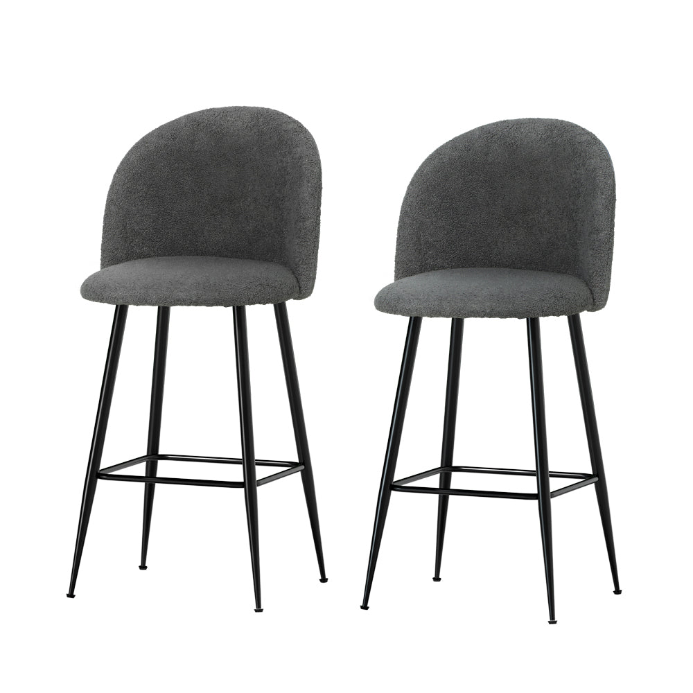 Set of 2 Fenille Bar Stools - Charcoal - Furniture > Bar Stools & Chairs - Rivercity House & Home Co. (ABN 18 642 972 209) - Affordable Modern Furniture Australia