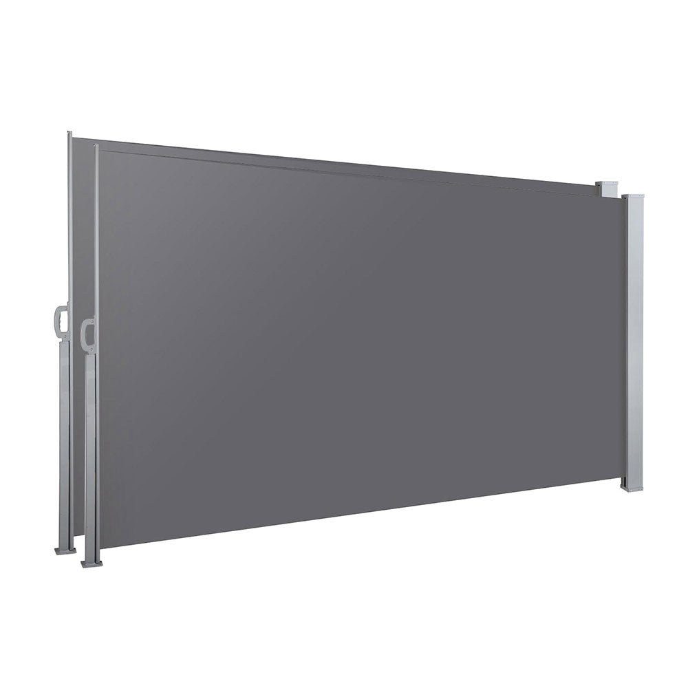 Set of 2 Side Awning Sun Shade Outdoor Blinds Retractable Screen 1.8X3M GR - Home & Garden > Shading - Rivercity House & Home Co. (ABN 18 642 972 209) - Affordable Modern Furniture Australia