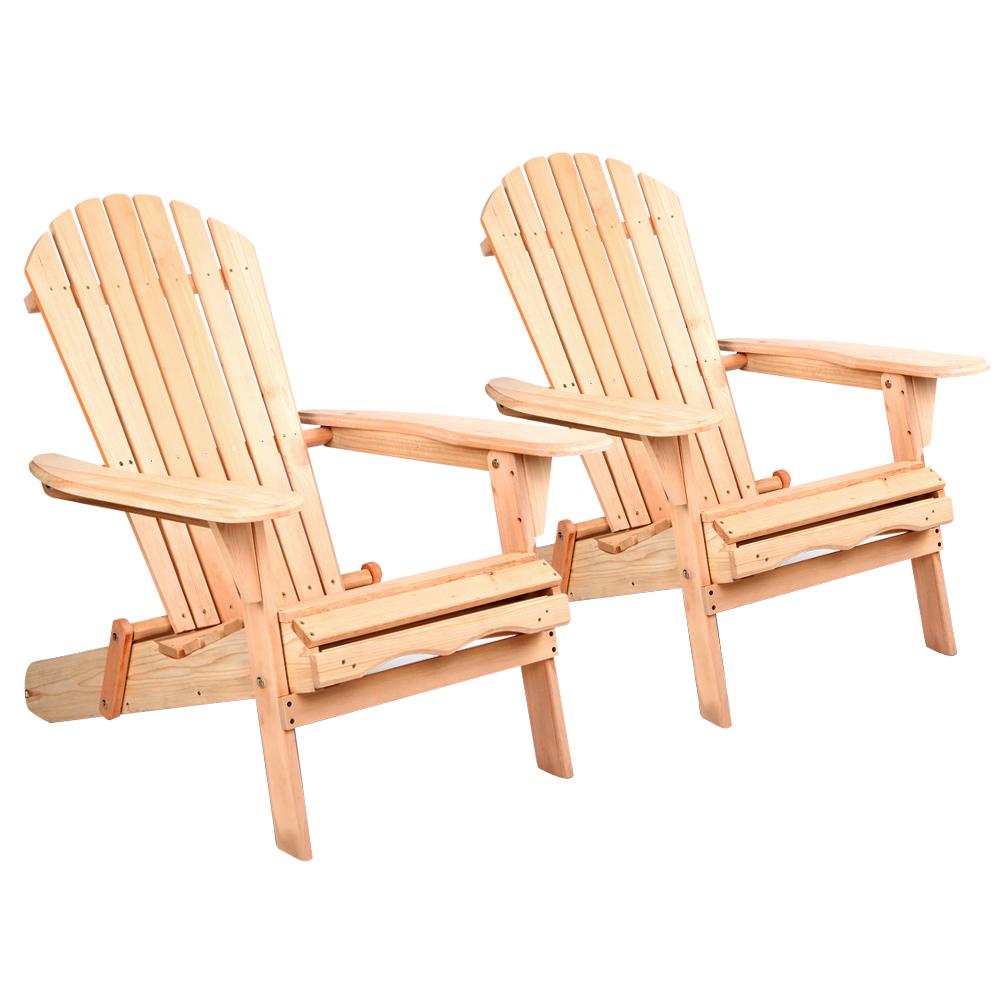 Set of 2 Patio Furniture Outdoor Wooden Chairs - Beach - Rivercity House & Home Co. (ABN 18 642 972 209) - Affordable Modern Furniture Australia