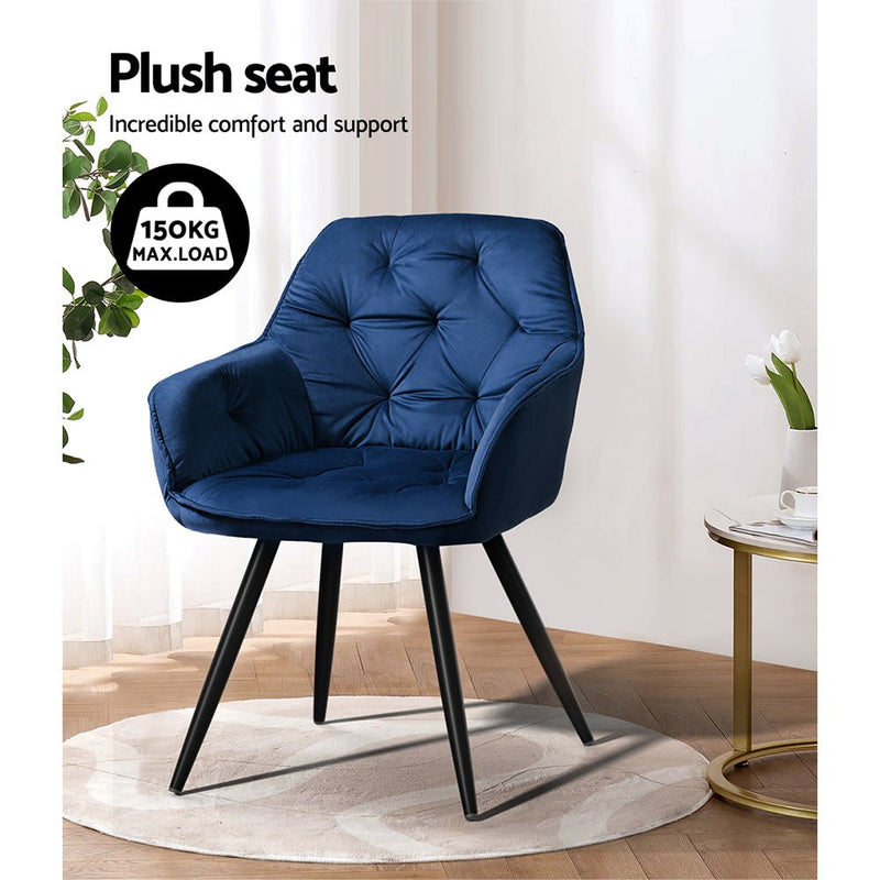 Set of 2 Sophie Dining Chairs - Blue - Furniture > Dining - Rivercity House & Home Co. (ABN 18 642 972 209) - Affordable Modern Furniture Australia