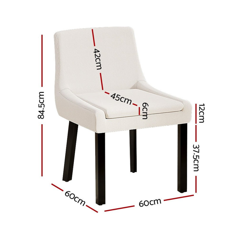 Set of 2 Tina Dining Chairs - Beige - Furniture > Bar Stools & Chairs - Rivercity House & Home Co. (ABN 18 642 972 209) - Affordable Modern Furniture Australia