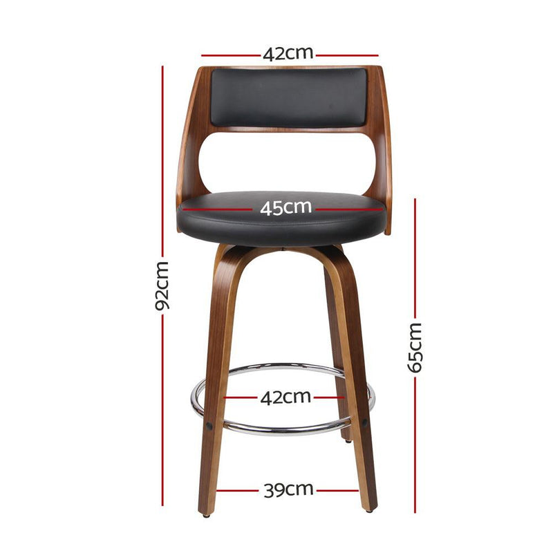 Set of 2 Wooden Bar Stools - Black - Rivercity House & Home Co. (ABN 18 642 972 209) - Affordable Modern Furniture Australia