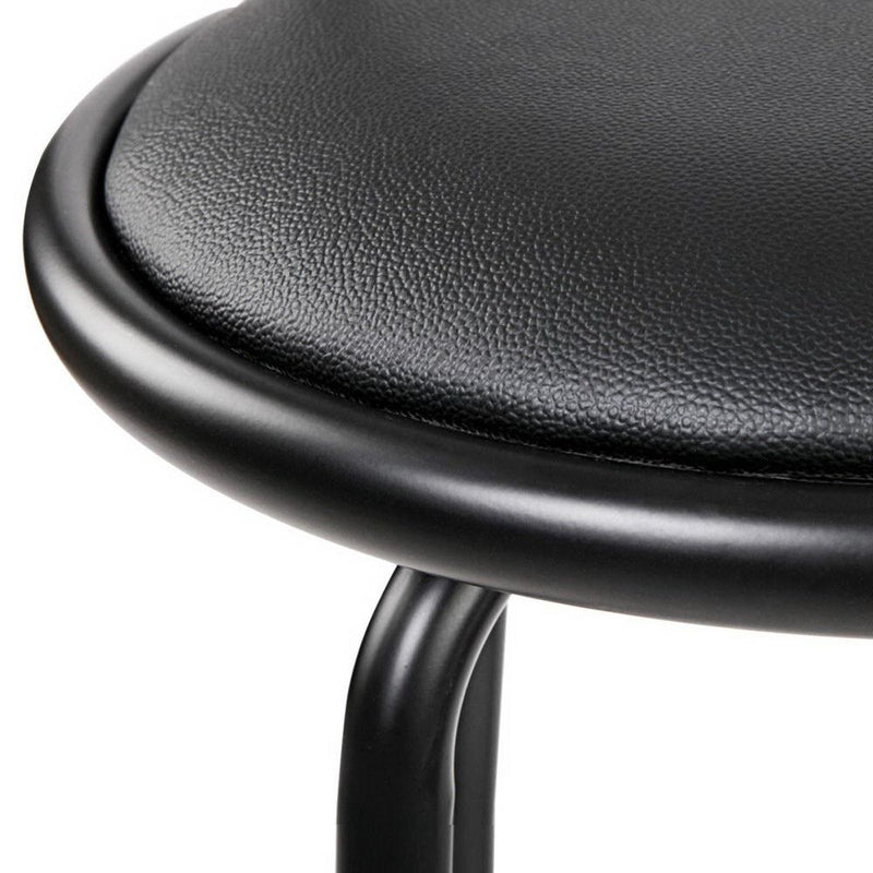 Set of 4 PU Leather Bar Stools - Black and Steel - Rivercity House & Home Co. (ABN 18 642 972 209) - Affordable Modern Furniture Australia