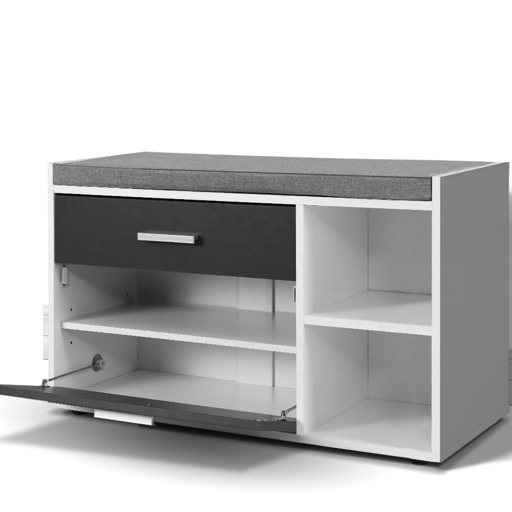 Shoe Cabinet Bench with Adjustable Shelf - Rivercity House & Home Co. (ABN 18 642 972 209) - Affordable Modern Furniture Australia