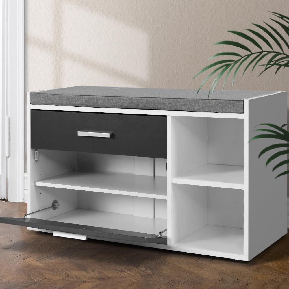 Shoe Cabinet Bench with Adjustable Shelf - Rivercity House & Home Co. (ABN 18 642 972 209) - Affordable Modern Furniture Australia