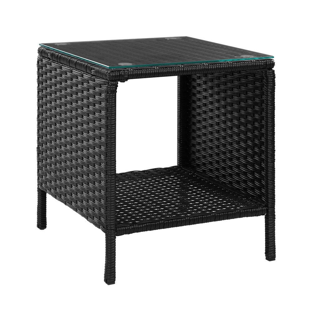 Outdoor Wicker Side Table Black - Furniture > Outdoor - Rivercity House & Home Co. (ABN 18 642 972 209) - Affordable Modern Furniture Australia