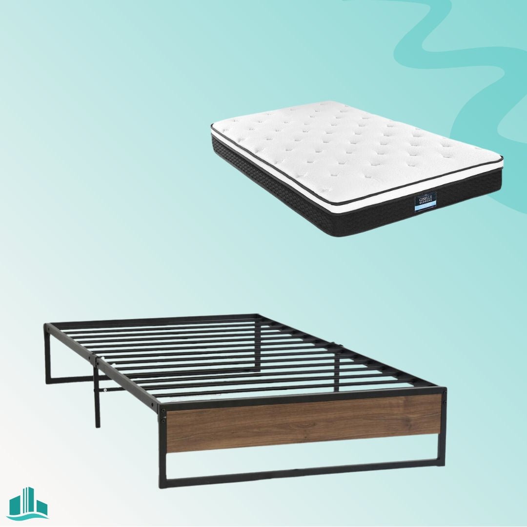 Single Package | Oslo Bed & Bonita Pillow Top Mattress (Medium Firm) - Furniture > Bedroom - Rivercity House & Home Co. (ABN 18 642 972 209) - Affordable Modern Furniture Australia