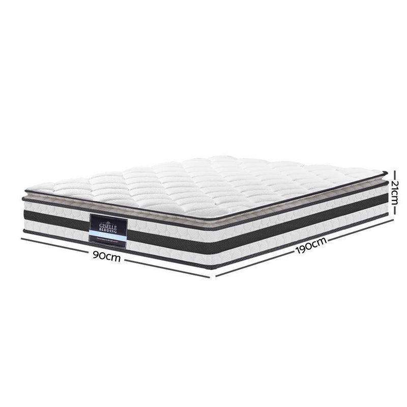 Single Size | Normay Bonnell Spring Pillow Top Mattress (Medium Firm) - Rivercity House & Home Co. (ABN 18 642 972 209) - Affordable Modern Furniture Australia