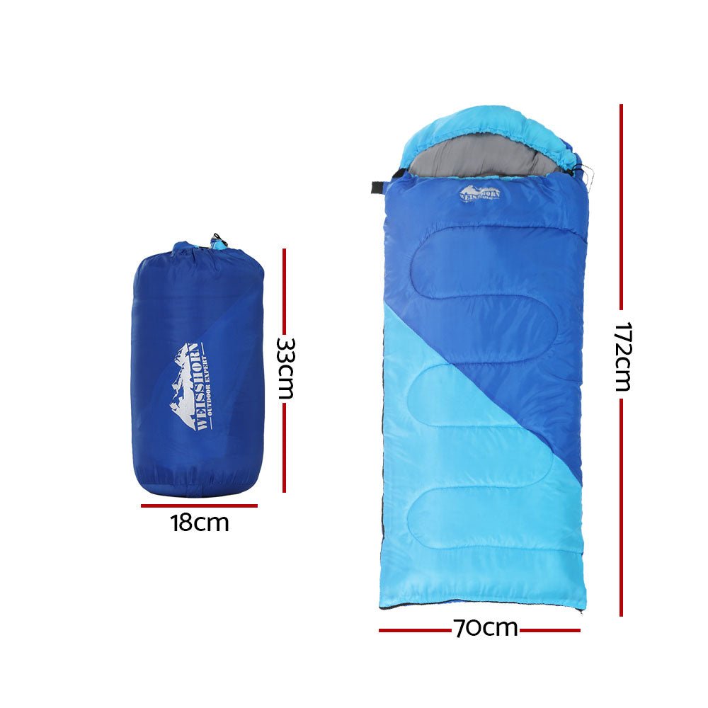 Sleeping Bag Bags Kids 172cm Camping Hiking Thermal Blue - Outdoor > Camping - Rivercity House & Home Co. (ABN 18 642 972 209) - Affordable Modern Furniture Australia