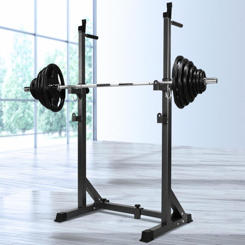 Squat Rack Pair Fitness Weight Lifting Gym Exercise Barbell Stand - Rivercity House & Home Co. (ABN 18 642 972 209) - Affordable Modern Furniture Australia
