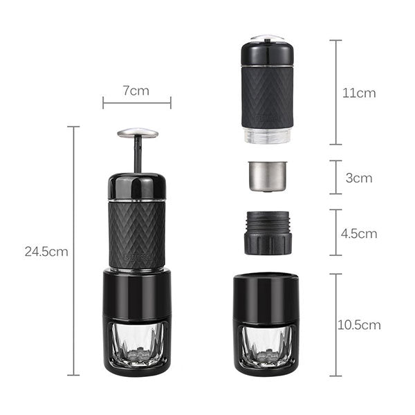 STARESSO Coffee Maker Red Dot Award Winner Portable Espresso Cappuccino Quick Cold Brew Manual Coffee Maker Machines All in One - Black - Home & Garden > Kitchenware - Rivercity House & Home Co. (ABN 18 642 972 209) - Affordable Modern Furniture Australia