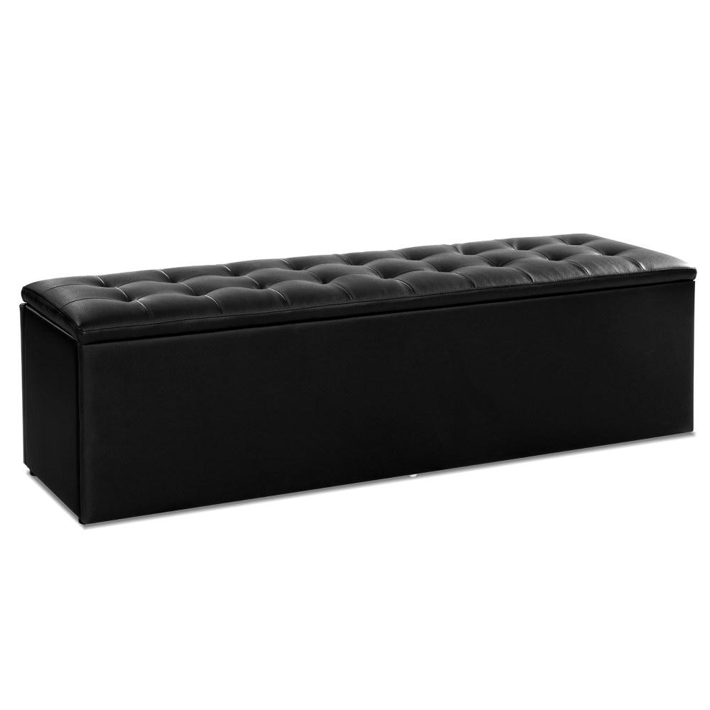 Extra Large Jasper Storage Ottoman Blanket Box Black - Rivercity House & Home Co. (ABN 18 642 972 209) - Affordable Modern Furniture Australia