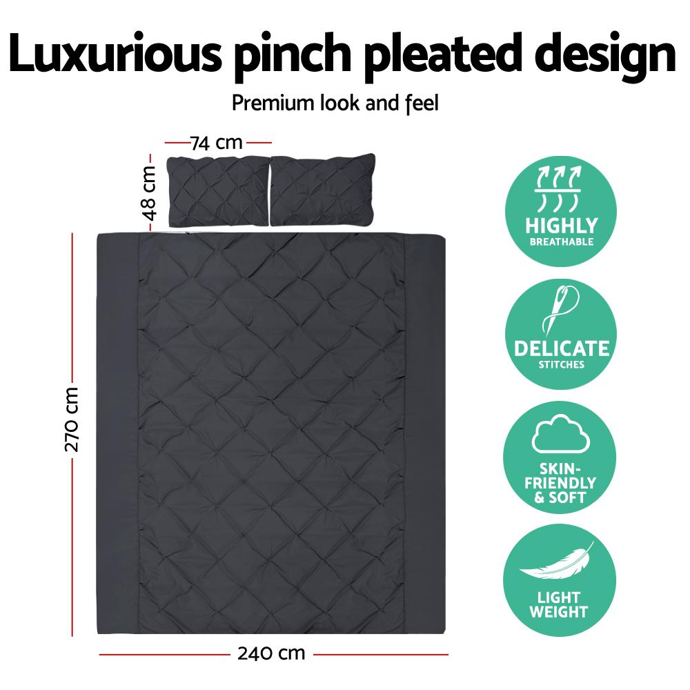 Super King Quilt Cover Set - Black - Rivercity House & Home Co. (ABN 18 642 972 209) - Affordable Modern Furniture Australia