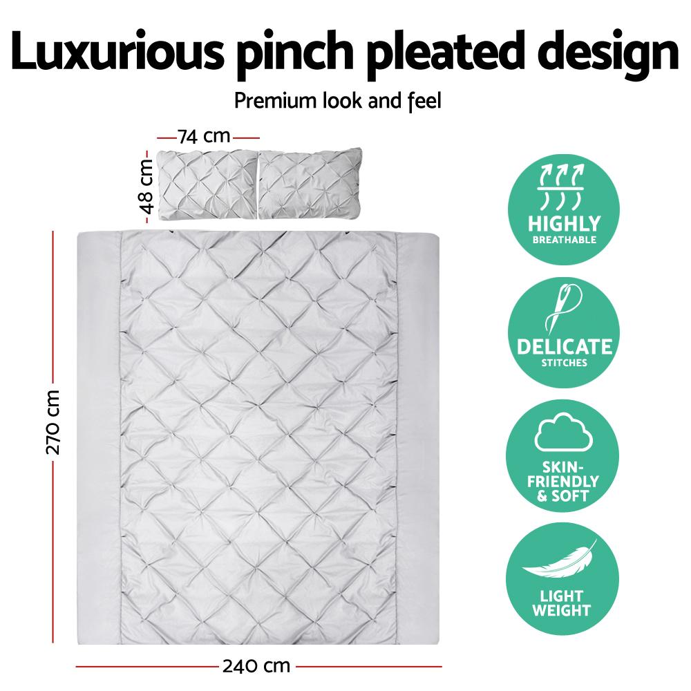 Super King Size Quilt Cover Set - Grey - Rivercity House & Home Co. (ABN 18 642 972 209) - Affordable Modern Furniture Australia