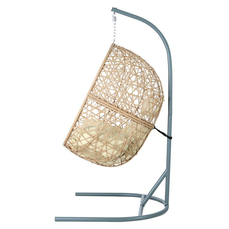 Swing Chair Egg Hammock With Stand Outdoor Furniture Wicker Seat Yellow - Furniture > Outdoor - Rivercity House & Home Co. (ABN 18 642 972 209) - Affordable Modern Furniture Australia