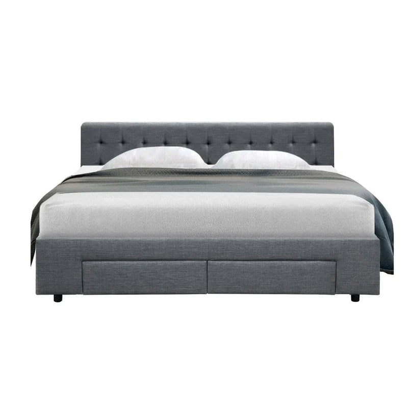 King Premium Package | Trinity Bed Grey, Algarve Euro Top Mattress (Medium Firm) & Deluxe Mattress Topper! - Rivercity House & Home Co. (ABN 18 642 972 209) - Affordable Modern Furniture Australia