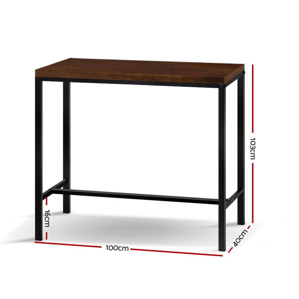 Vintage Industrial High Bar Table (Dark Brown) - Rivercity House & Home Co. (ABN 18 642 972 209) - Affordable Modern Furniture Australia