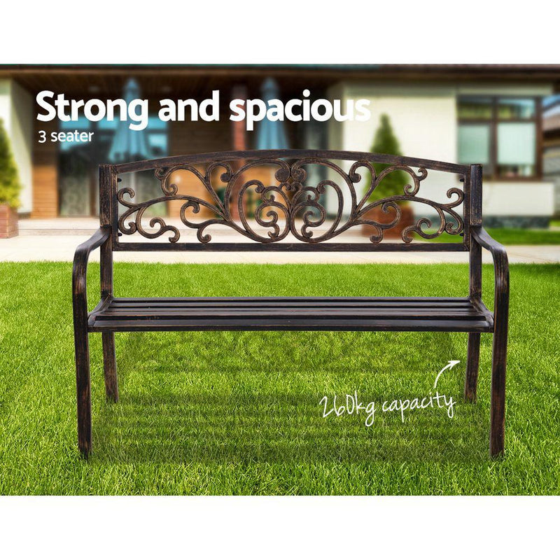 Garden Bench Seat Vintage Bronze - Rivercity House & Home Co. (ABN 18 642 972 209) - Affordable Modern Furniture Australia