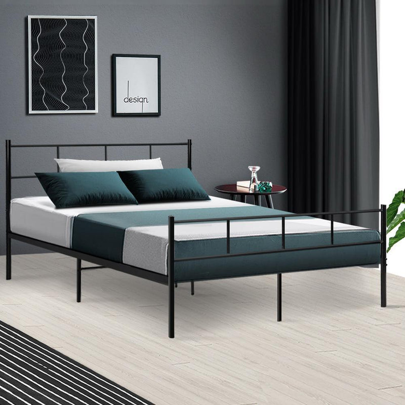 Wategos Metal Double Bed Frame Black - Rivercity House & Home Co. (ABN 18 642 972 209) - Affordable Modern Furniture Australia