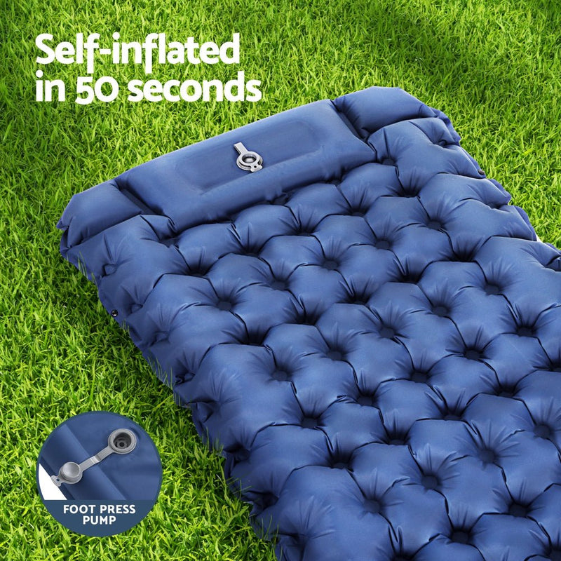 Self Inflating Mattress Camping Sleeping Mat Air Bed Single Pillow Bag - Outdoor > Camping - Rivercity House & Home Co. (ABN 18 642 972 209) - Affordable Modern Furniture Australia