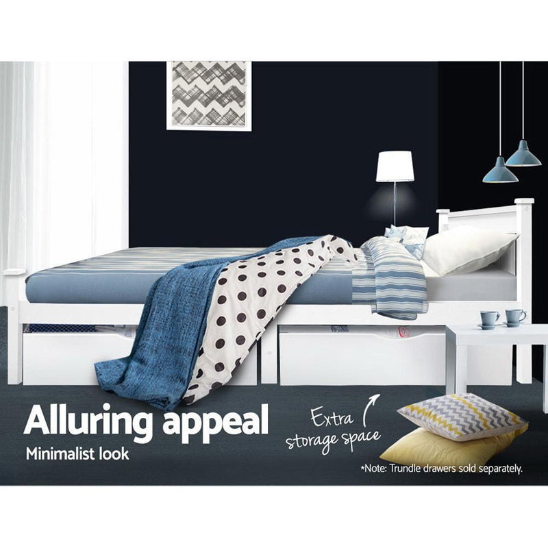 Wendy Wooden King Single Bed Frame White - Rivercity House & Home Co. (ABN 18 642 972 209) - Affordable Modern Furniture Australia