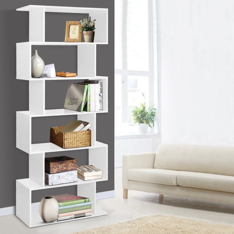 White 6 Tier Storage Shelf Unit - Furniture - Rivercity House & Home Co. (ABN 18 642 972 209) - Affordable Modern Furniture Australia