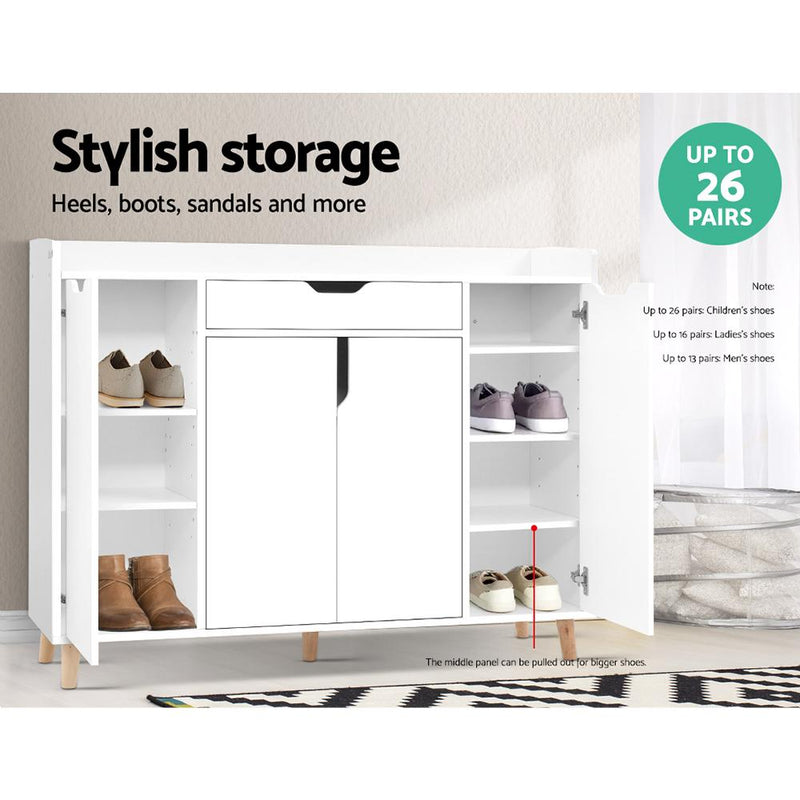 White Shoe Organiser Cabinet - Furniture - Rivercity House & Home Co. (ABN 18 642 972 209) - Affordable Modern Furniture Australia