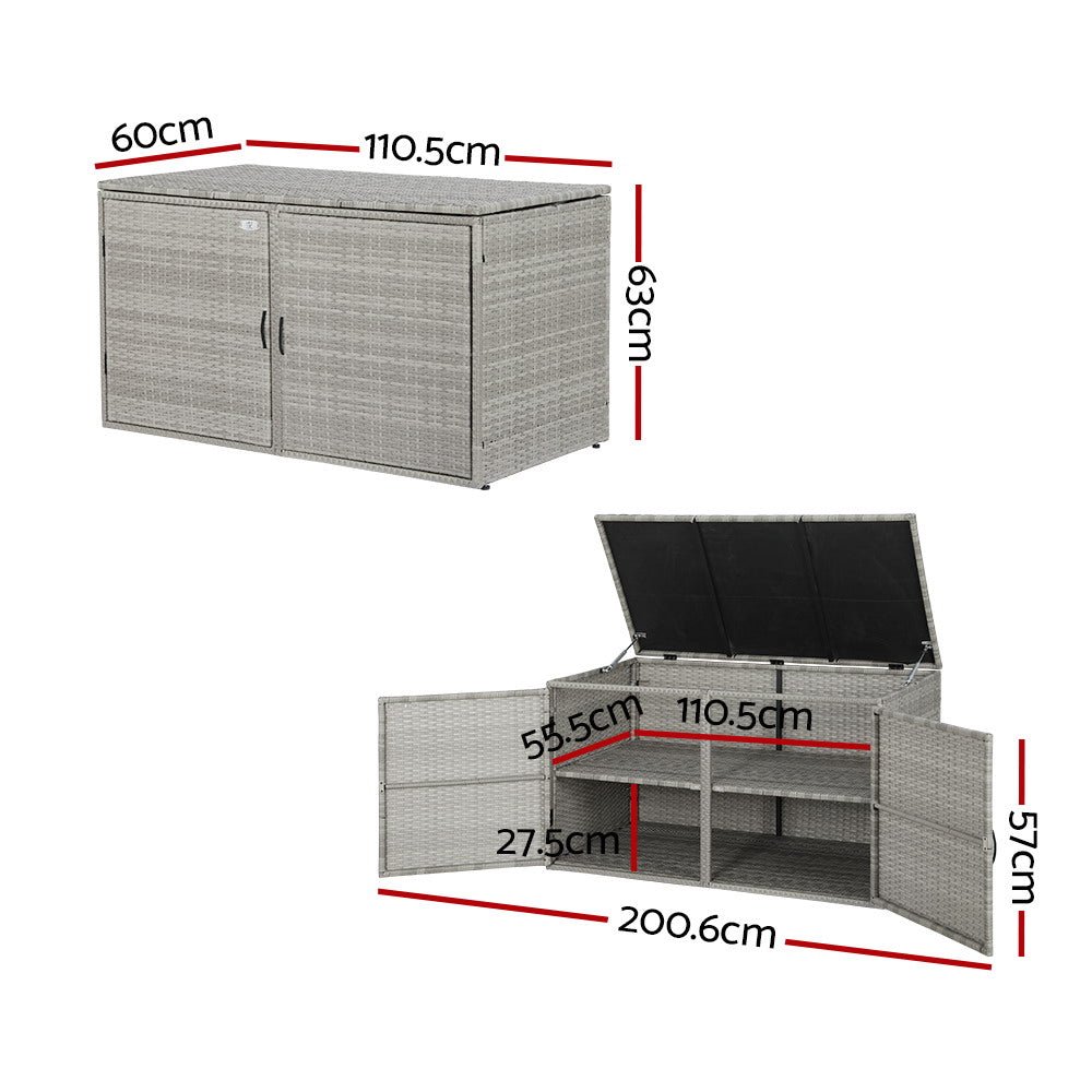Wicker Outdoor Storage Cabinet - Home & Garden > Storage - Rivercity House & Home Co. (ABN 18 642 972 209) - Affordable Modern Furniture Australia