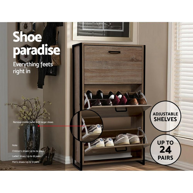 Wooden Shoe Cabinet Storage Rack - Rivercity House & Home Co. (ABN 18 642 972 209) - Affordable Modern Furniture Australia