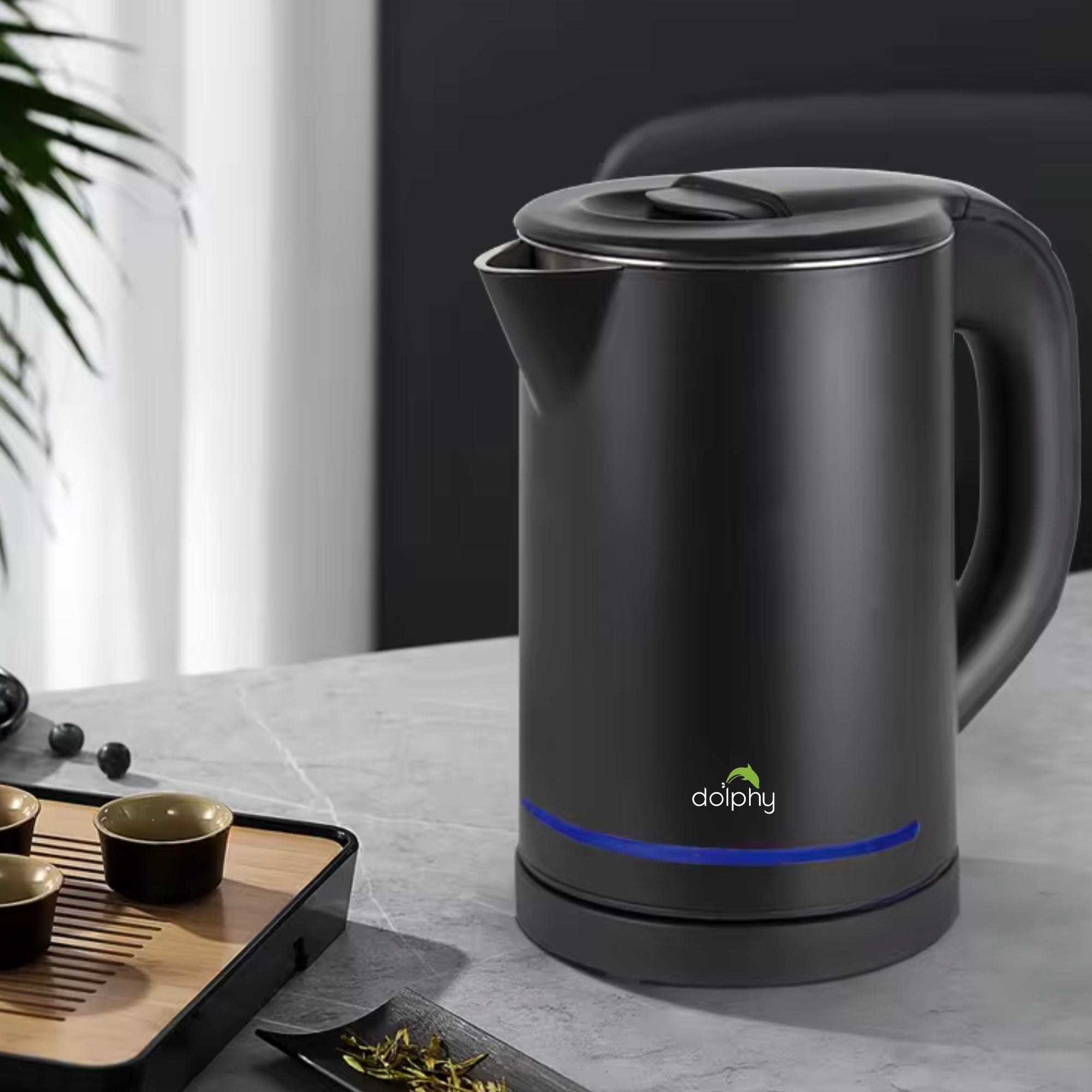 0.8L Electric Kettle Matt Black With Light Design - Appliances > Kitchen Appliances > Kettles - Rivercity House & Home Co. (ABN 18 642 972 209) - Affordable Modern Furniture Australia