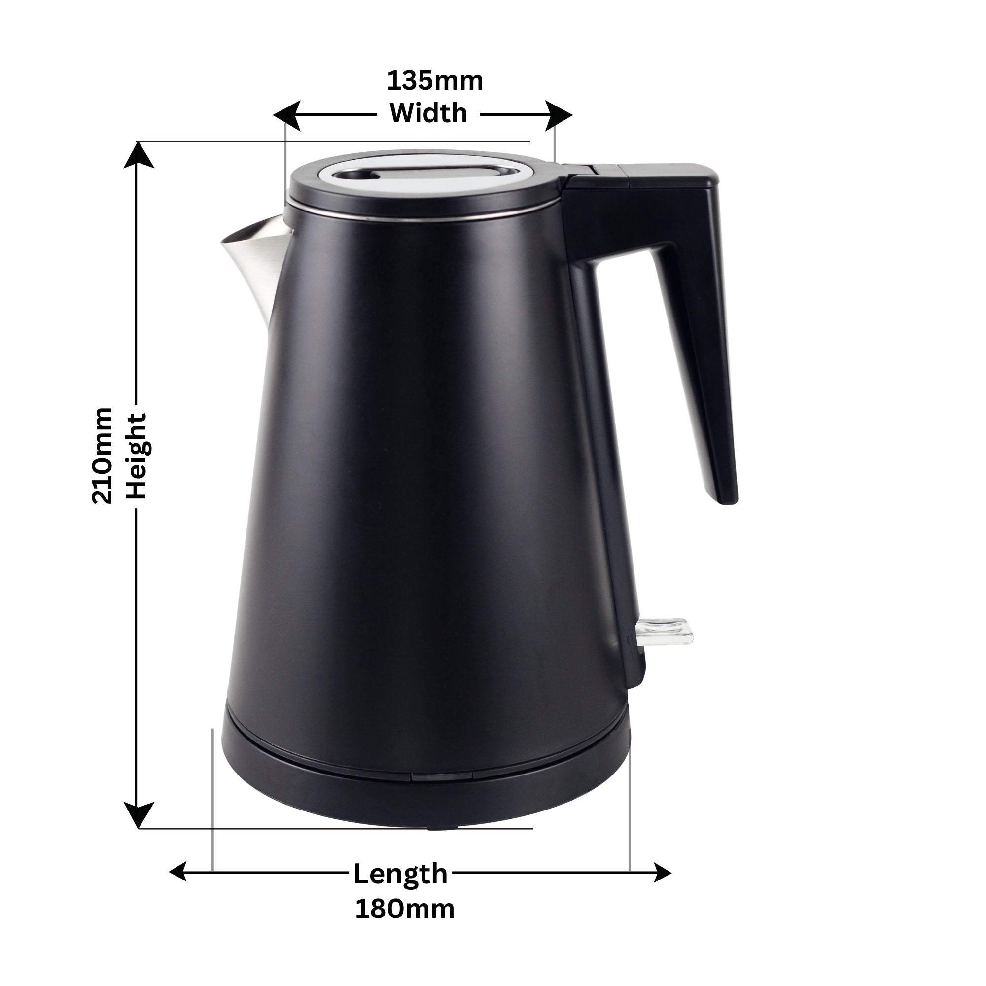0.8L Stainless Steel Kettle - Black (Double Layer) - Appliances > Kitchen Appliances > Kettles - Rivercity House & Home Co. (ABN 18 642 972 209) - Affordable Modern Furniture Australia