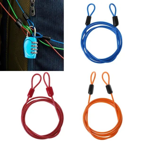 1 m Steel Bicycle Security Cable Lock with Flexible Anti-Theft Loop for Frames and Wheels - Yellow - Sports & Fitness > Bikes & Accessories > Bicycle Parts - Rivercity House & Home Co. (ABN 18 642 972 209) - Affordable Modern Furniture Australia