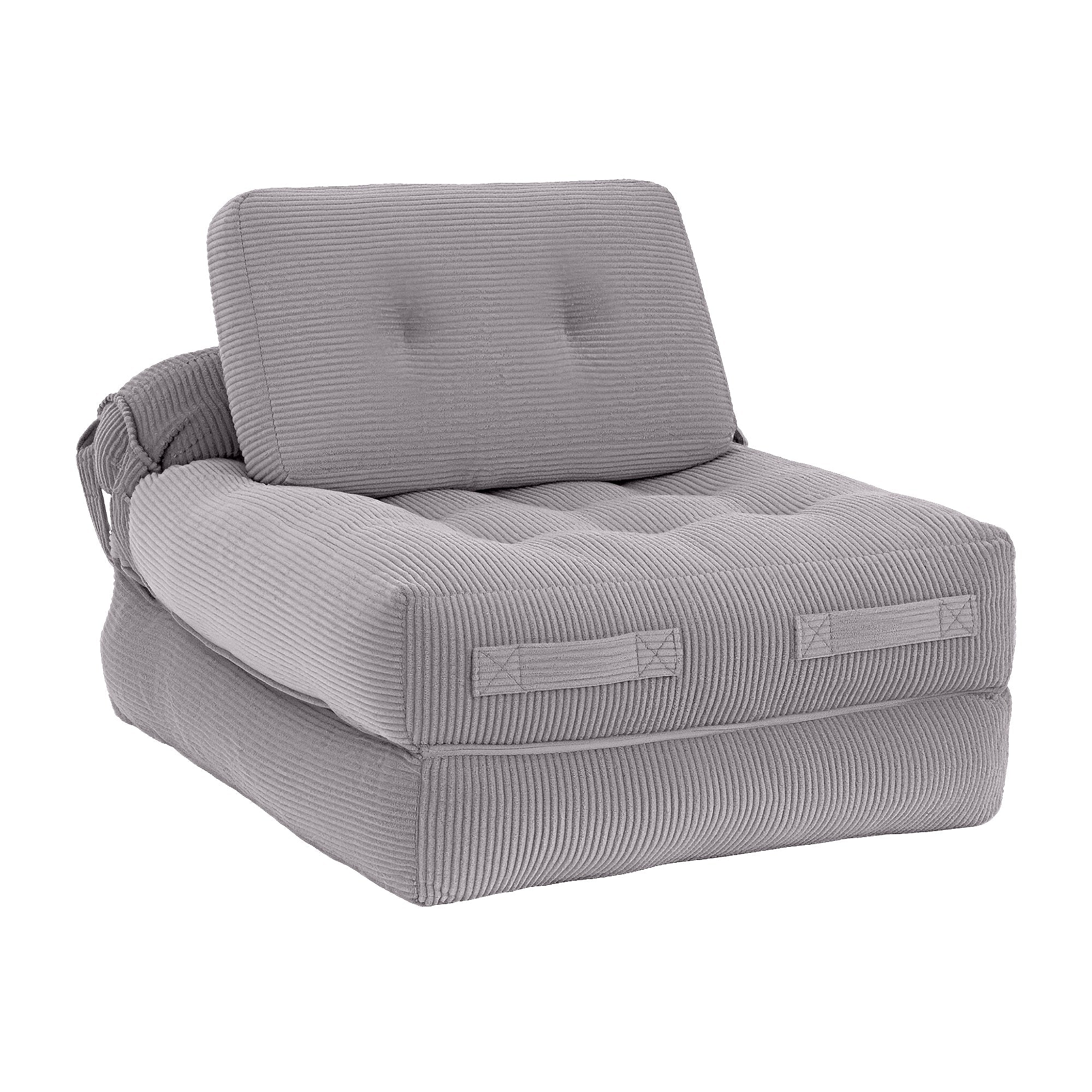 1 Seater Corduroy Convertible Sofa Bed Pull Out Boneless Couch Grey - Furniture > Sofas > Sofas & Sofa Beds - Rivercity House & Home Co. (ABN 18 642 972 209) - Affordable Modern Furniture Australia