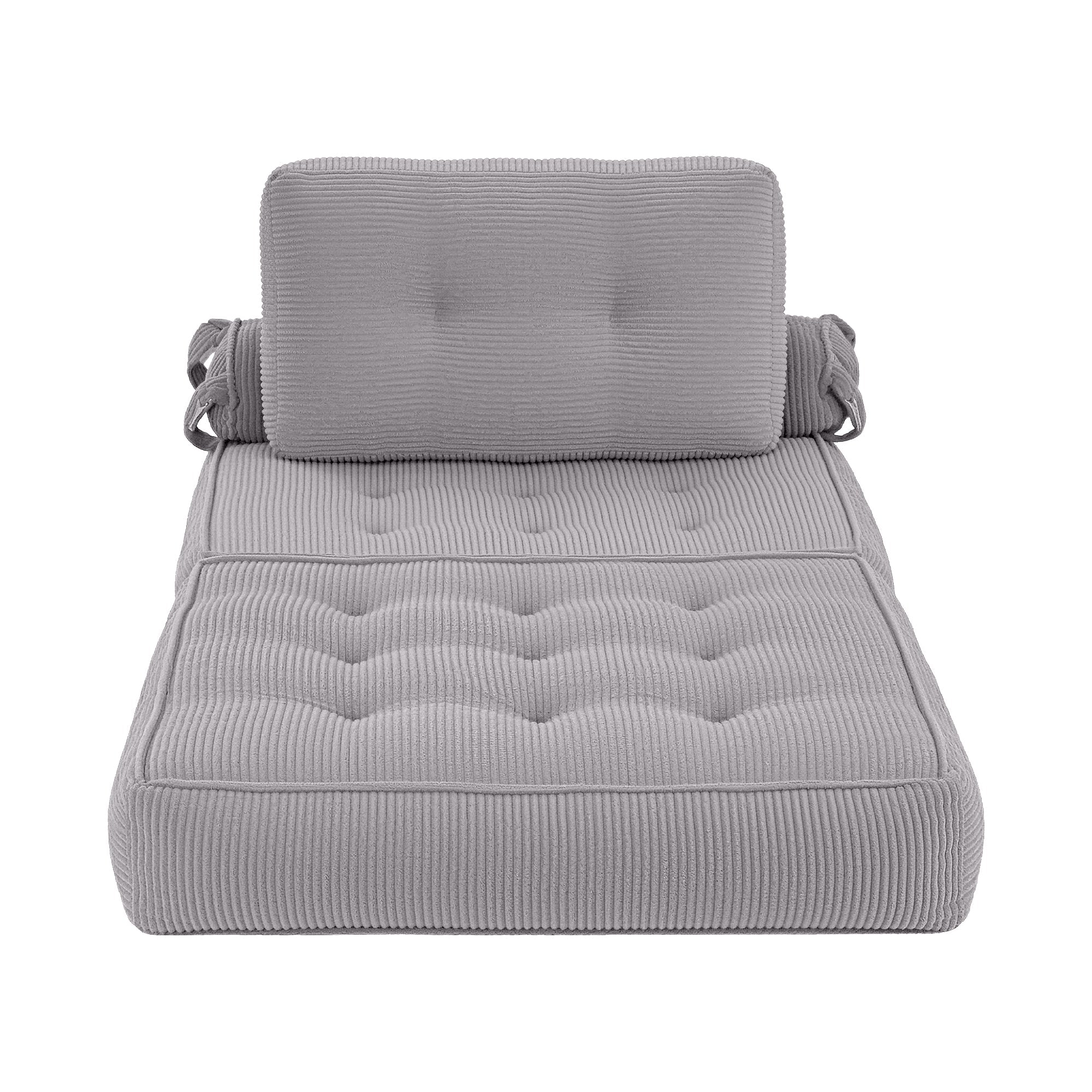 1 Seater Corduroy Convertible Sofa Bed Pull Out Boneless Couch Grey - Furniture > Sofas > Sofas & Sofa Beds - Rivercity House & Home Co. (ABN 18 642 972 209) - Affordable Modern Furniture Australia
