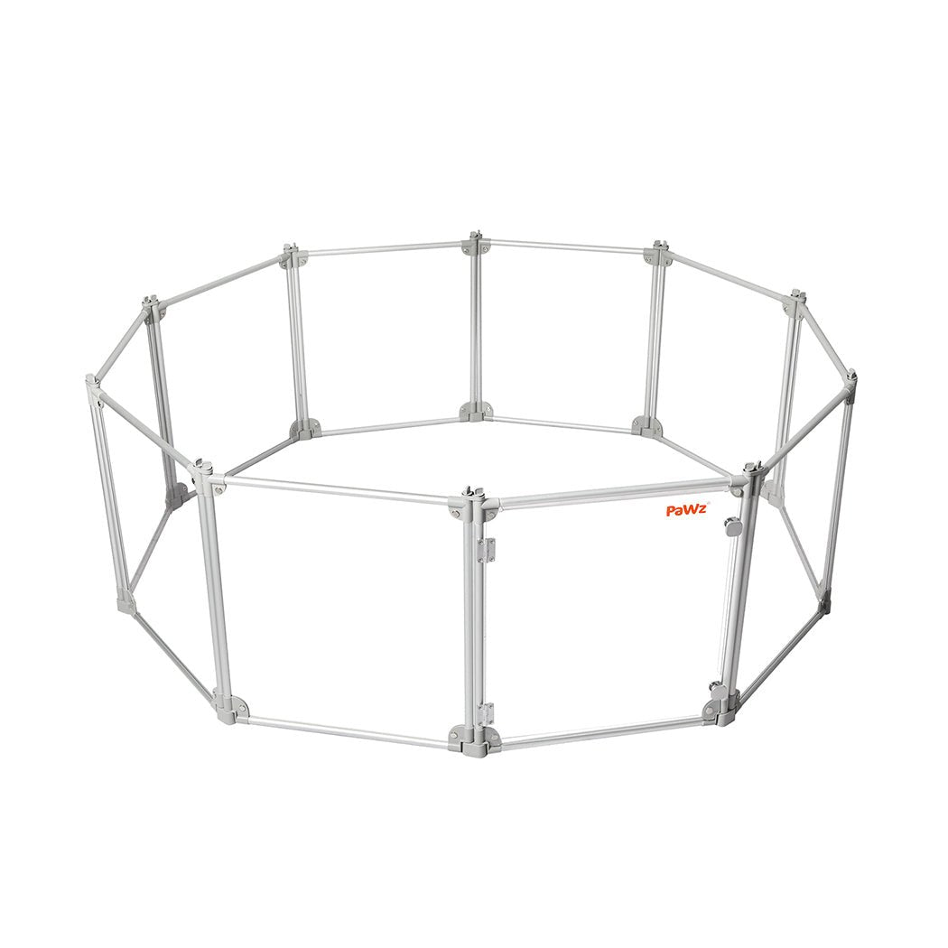 10 - Panel Transparent Acrylic Folding Dog Playpen Fence - Grey - Rivercity House & Home Co. (ABN 18 642 972 209) - Affordable Modern Furniture Australia