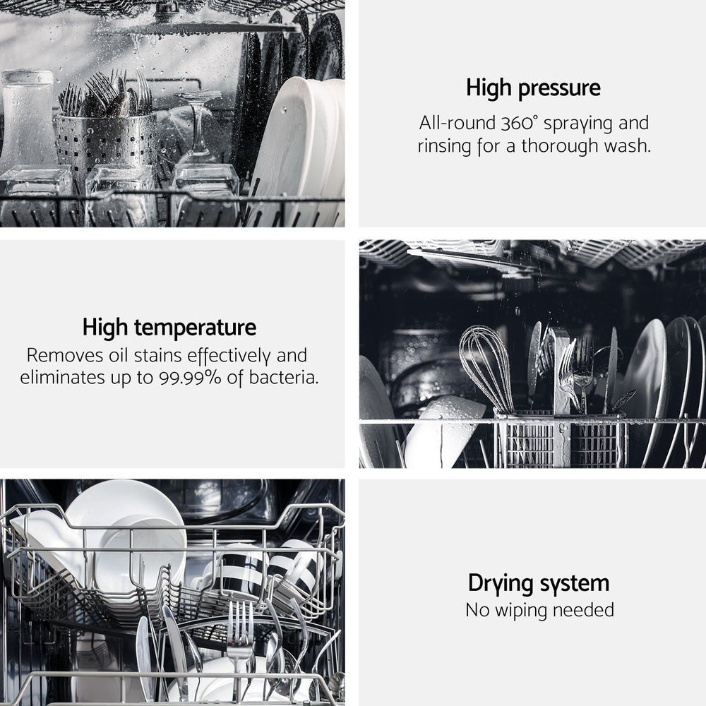 10 Place Settings Freestanding Dishwasher Black - Appliances > Kitchen Appliances > Dishwashers - Rivercity House & Home Co. (ABN 18 642 972 209) - Affordable Modern Furniture Australia