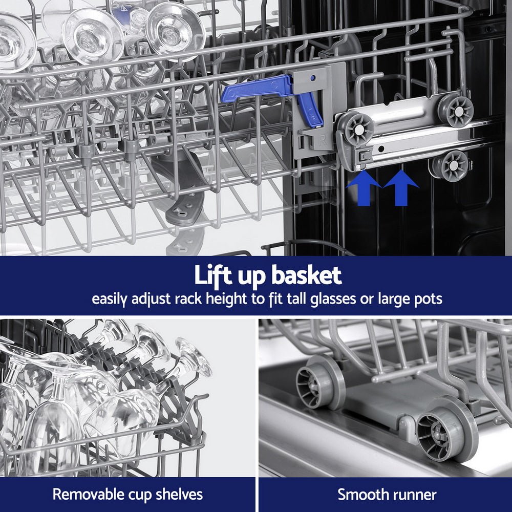 10 Place Settings Freestanding Dishwasher Silver - Appliances > Kitchen Appliances > Dishwashers - Rivercity House & Home Co. (ABN 18 642 972 209) - Affordable Modern Furniture Australia