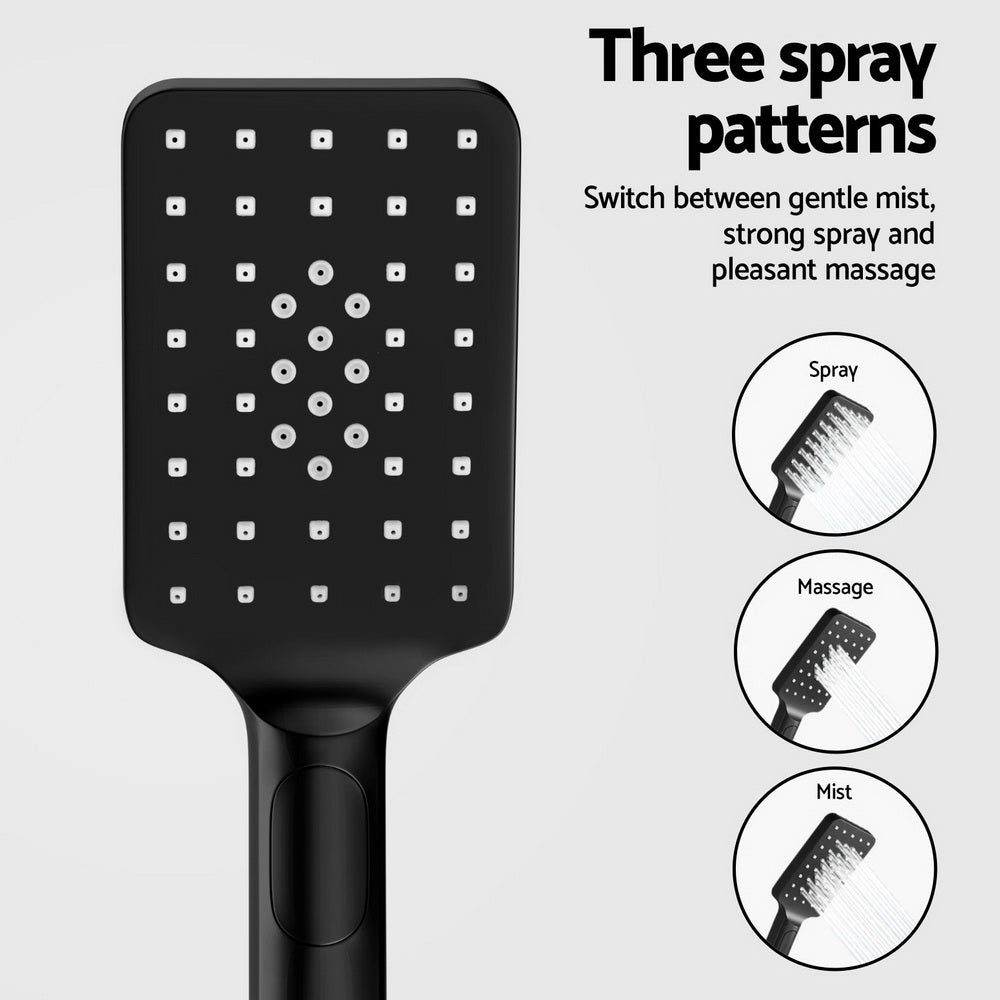 10'' Rain Shower Head Set Handheld Square High Pressure Black - Furniture > Bathroom > Shower Heads & Screens - Rivercity House & Home Co. (ABN 18 642 972 209) - Affordable Modern Furniture Australia