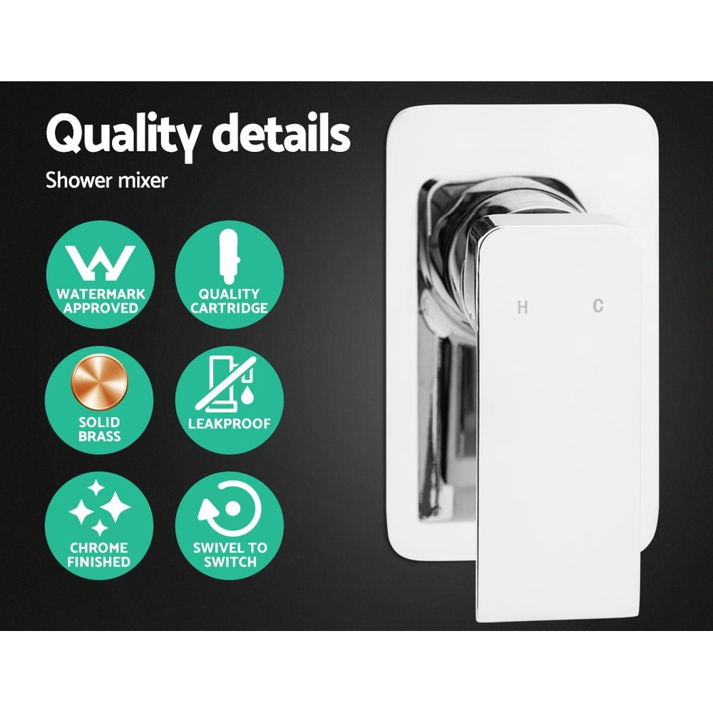 10'' Rain Shower Head Set Handheld Square High Pressure Mixer Tap Chrome - Home & Garden > Bathroom Accessories > Shower Accessories - Rivercity House & Home Co. (ABN 18 642 972 209) - Affordable Modern Furniture Australia