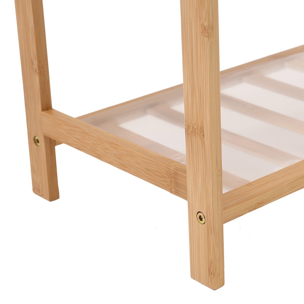 10 - Tier Bamboo Shoe Rack Storage 80cm Wide with PVC Mats - Natural - Rivercity House & Home Co. (ABN 18 642 972 209) - Affordable Modern Furniture Australia